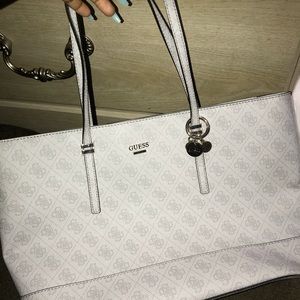 GUESS white tote.